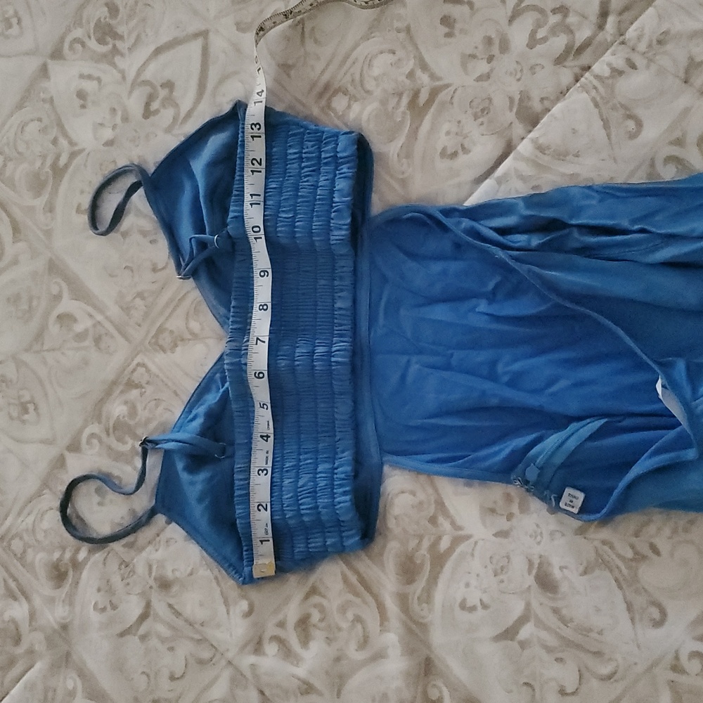 ALC RTR Blue Spaghetti Strap Midi Cutout Satin Dress Size 4 - Picture 10 of 16